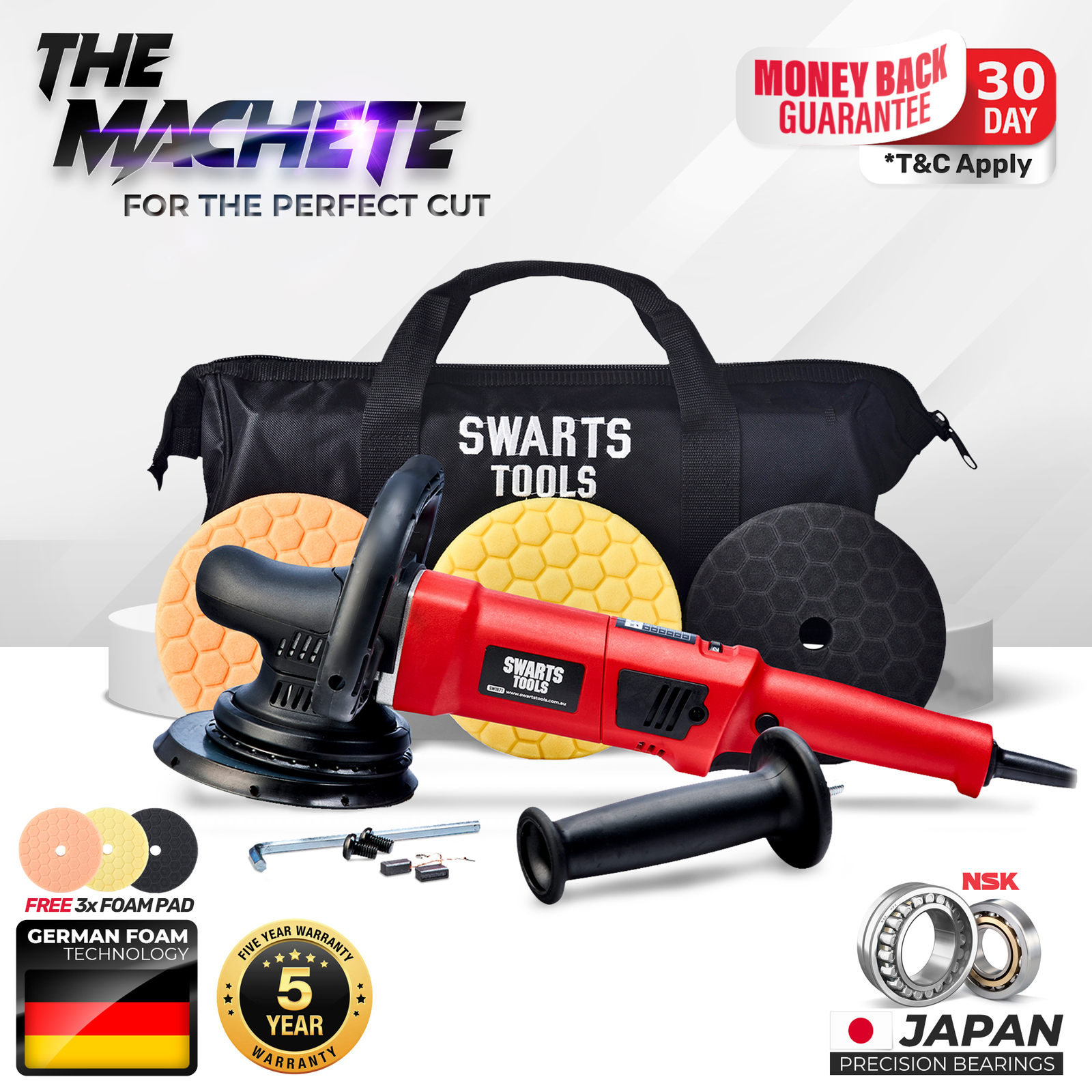 The Machete 180mm 7" Dual Action Random Orbital Polisher