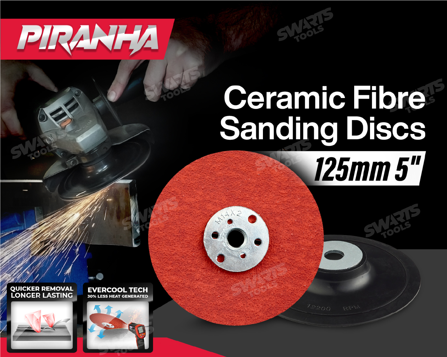 Ceramic Fibre Sanding Discs 5 inch