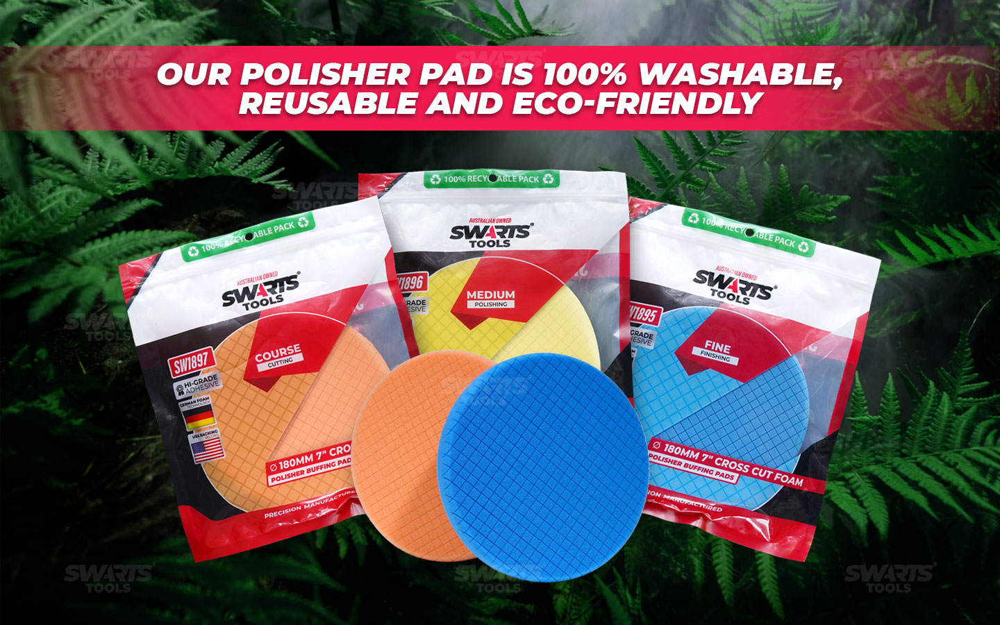 Our polisher pad is 100% washable, Reusable and Eco-Friendly