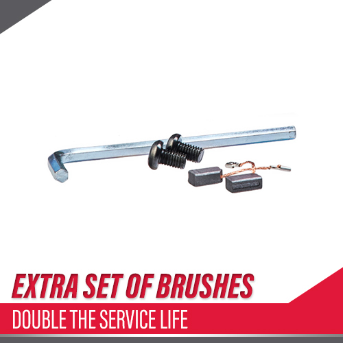 Extra set of brushes double he service life