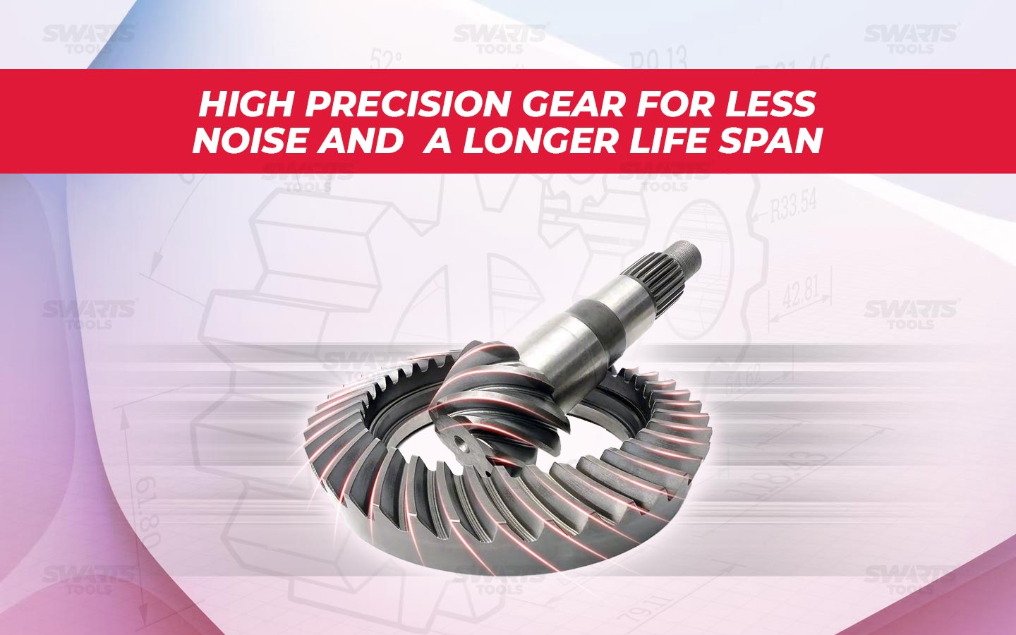 High precision gear for less noise and a longer life span