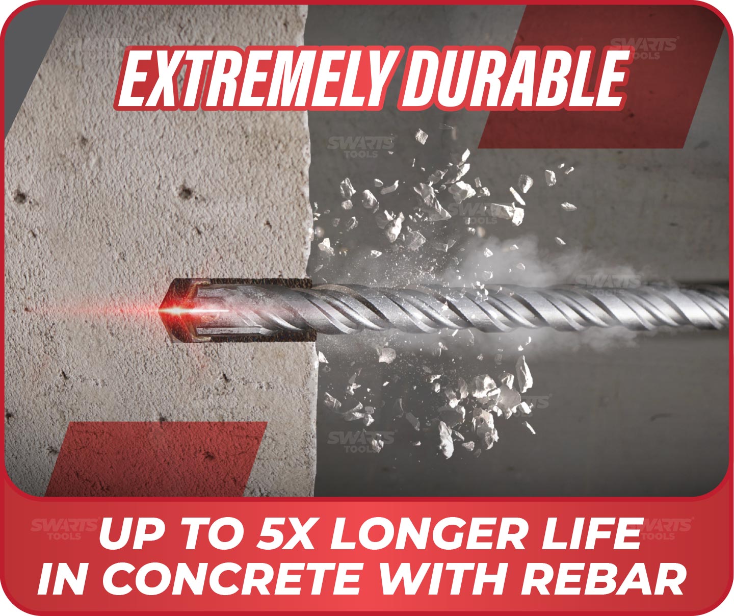 EXTREMELY DURABLE, UP TO 5X LONGER LIFE IN CONCRETE WITH REBAR