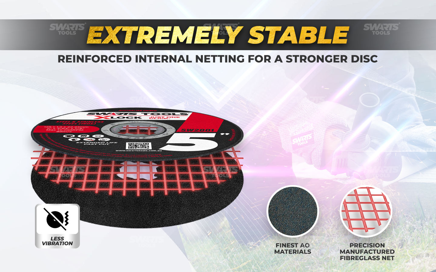 Extremely stable, reinforced internal nettting for a stronger disc