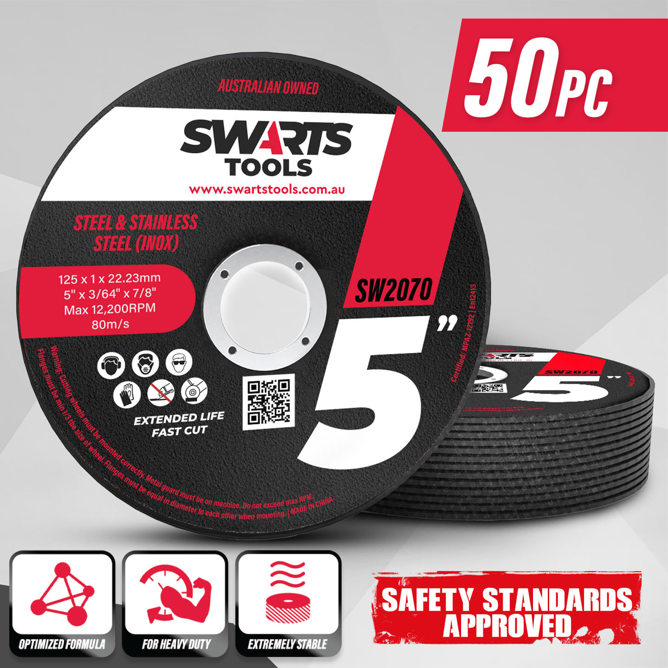 5" 125mm Thin Angle Grinder Cutting Discs 50pc 