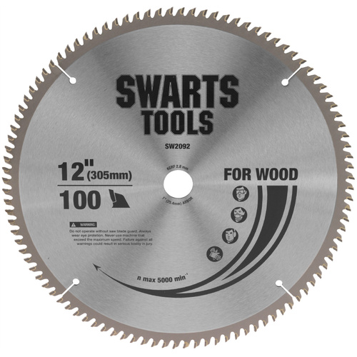 305mm 12" 100 Tooth Tungsten Carbide Tipped Saw Blade 
