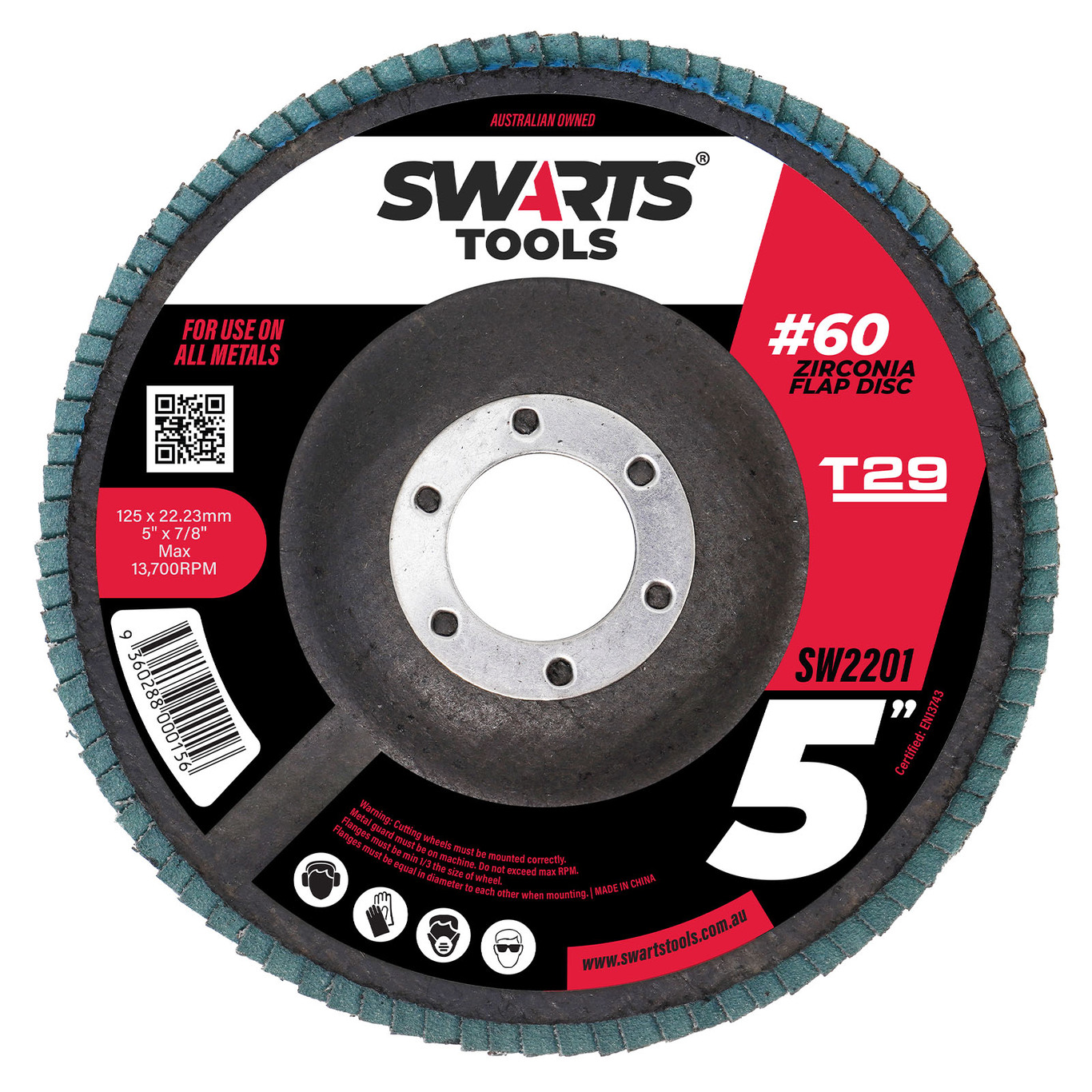 5" 125mm 60 Grit Blue Cubic Zirconia Flap Wheels 10pc 