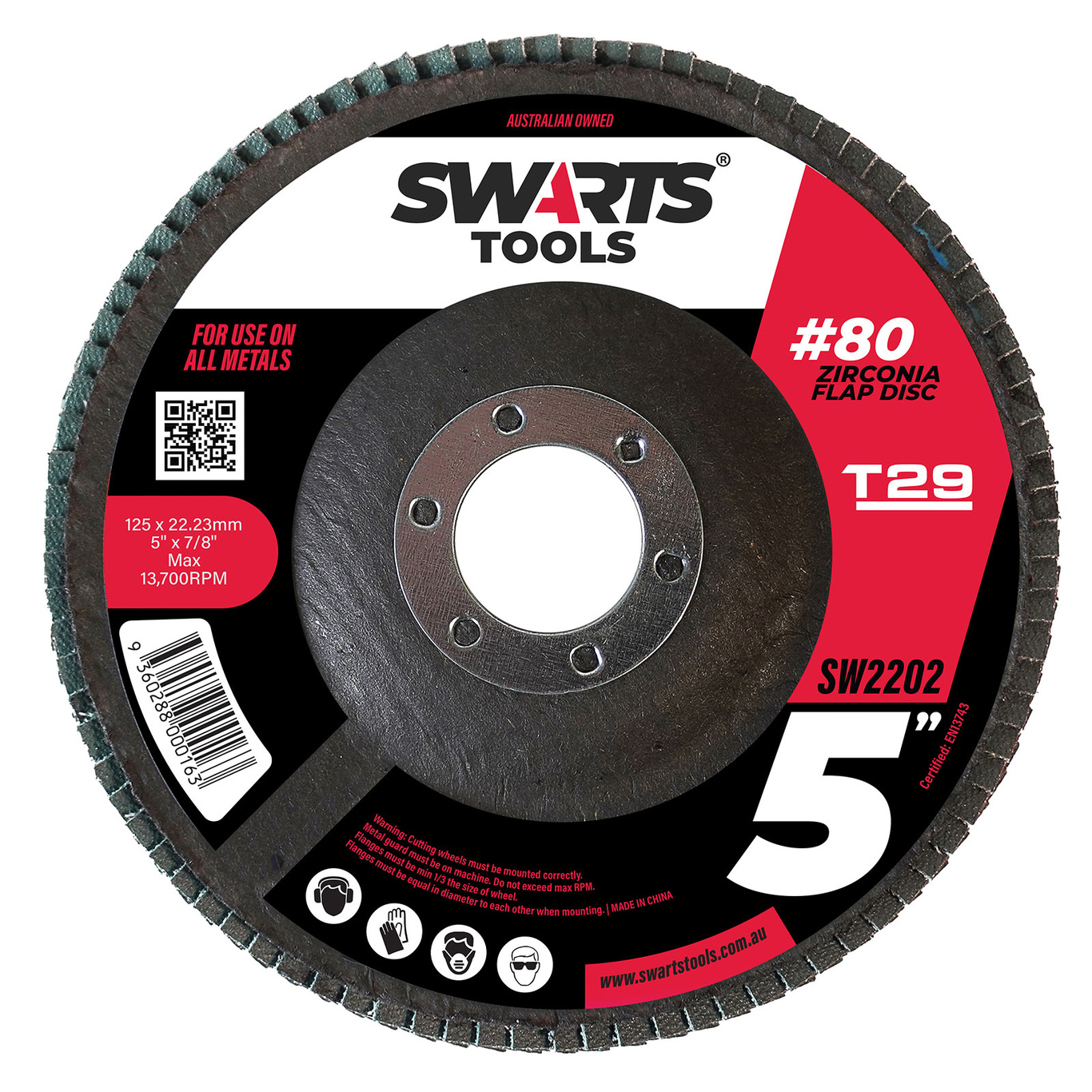 5" 125mm 80 Grit Blue Cubic Zirconia Flap Wheels 2000pc 