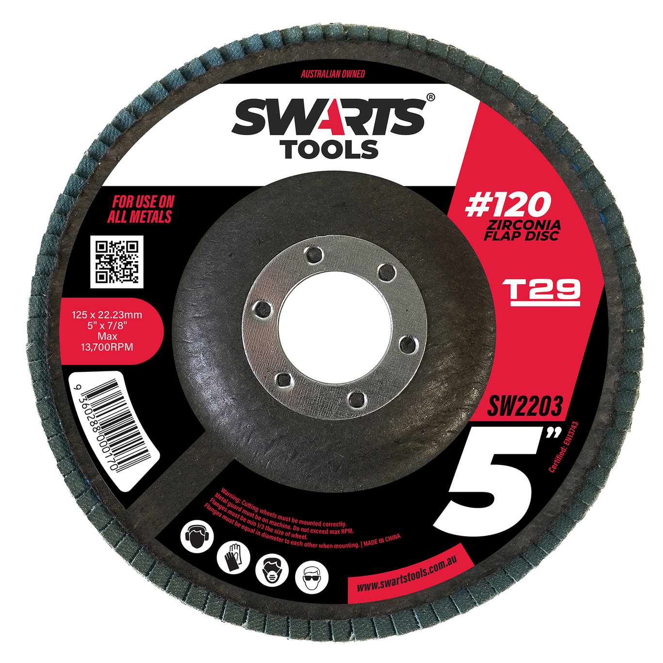 5" 125mm 120 Grit Blue Cubic Zirconia Flap Wheels 10pc 