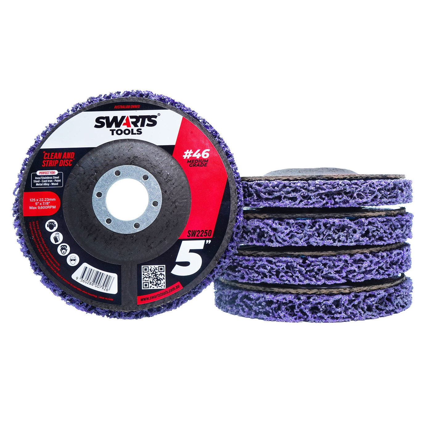 125mm 5" Purple Poly Clean & Strip Disc 5pc