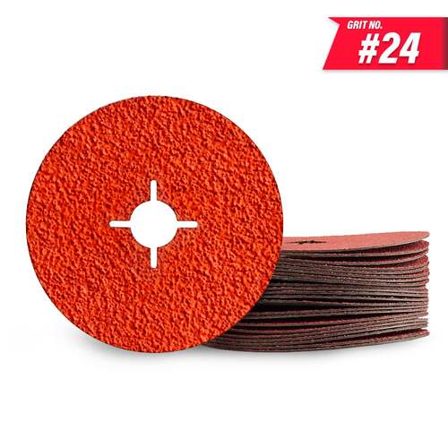 5" 125mm 24 Grit Ceramic Fibre Disc 25pc 