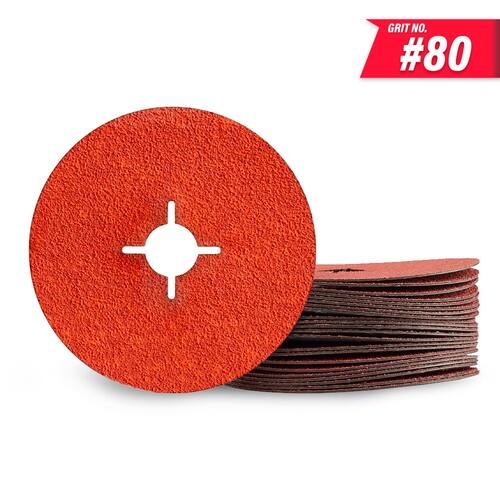 5" 125mm 80 Grit Ceramic Fibre Disc 25pc 