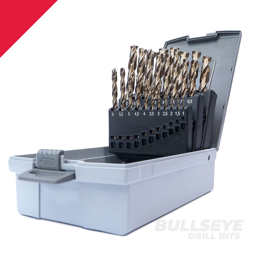 Cobalt Drill Bit Set for Steel with Bullseye Tip 25pc 